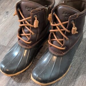 Sperry Dark Brown and Black Duck Boots
